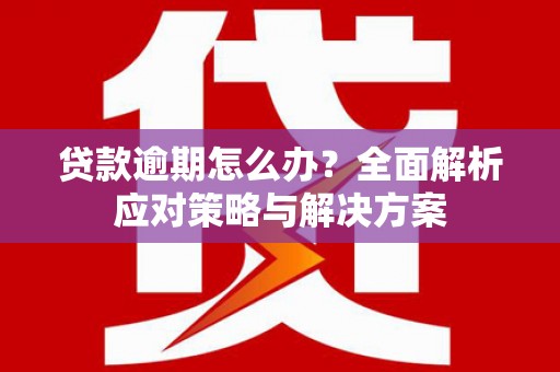 坦洲贷款逾期怎么办？全面解析应对策略与解决方案