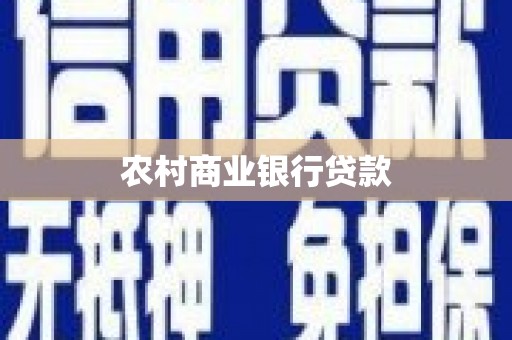 坦洲农村商业银行贷款