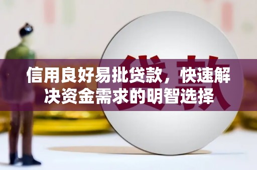 坦洲信用良好易批贷款，快速解决资金需求的明智选择