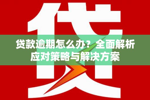 坦洲贷款逾期怎么办？全面解析应对策略与解决方案