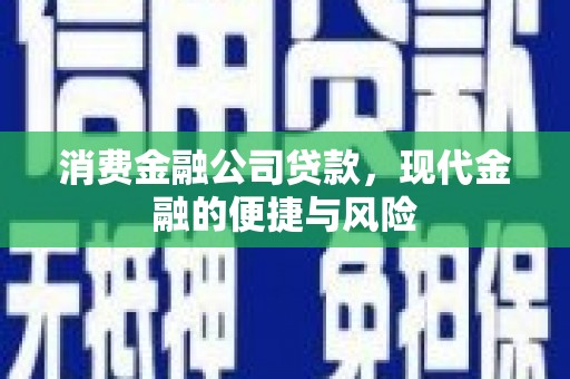 坦洲消费金融公司贷款，现代金融的便捷与风险