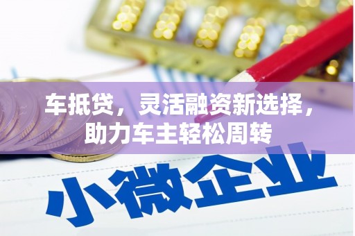 坦洲车抵贷，灵活融资新选择，助力车主轻松周转