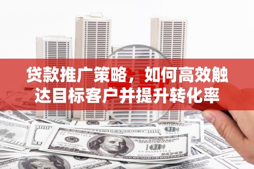坦洲贷款推广策略，如何高效触达目标客户并提升转化率