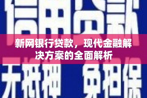 坦洲新网银行贷款，现代金融解决方案的全面解析
