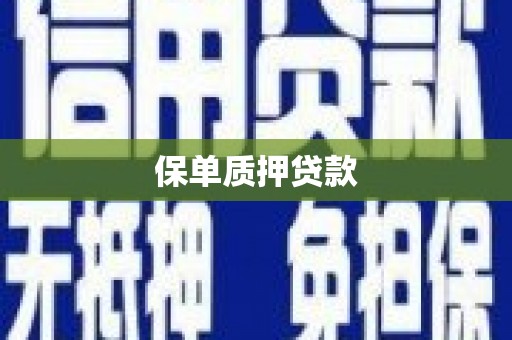坦洲保单质押贷款