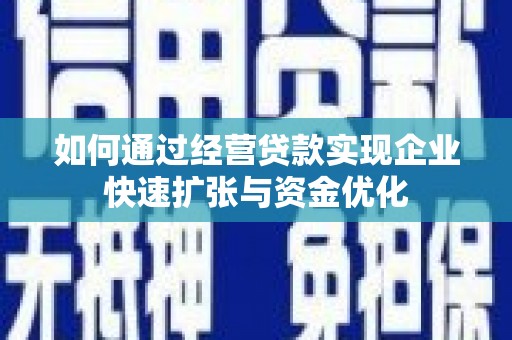 坦洲如何通过经营贷款实现企业快速扩张与资金优化
