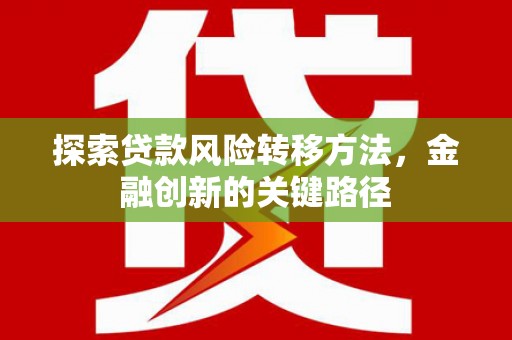 坦洲探索贷款风险转移方法，金融创新的关键路径