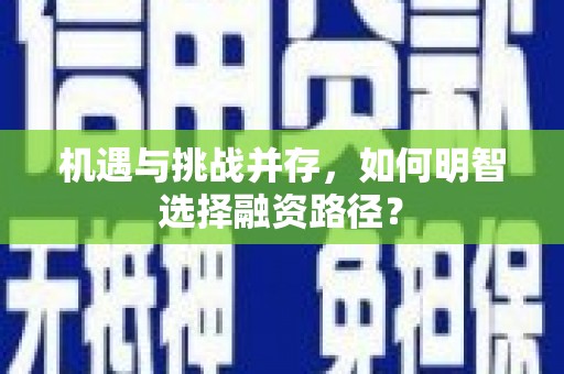 坦洲机遇与挑战并存，如何明智选择融资路径？