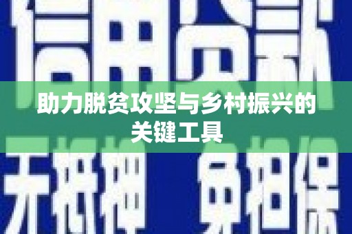坦洲助力脱贫攻坚与乡村振兴的关键工具
